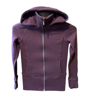 Lululemon Hooded Zip Jacket - burgundy colour used very little size 4